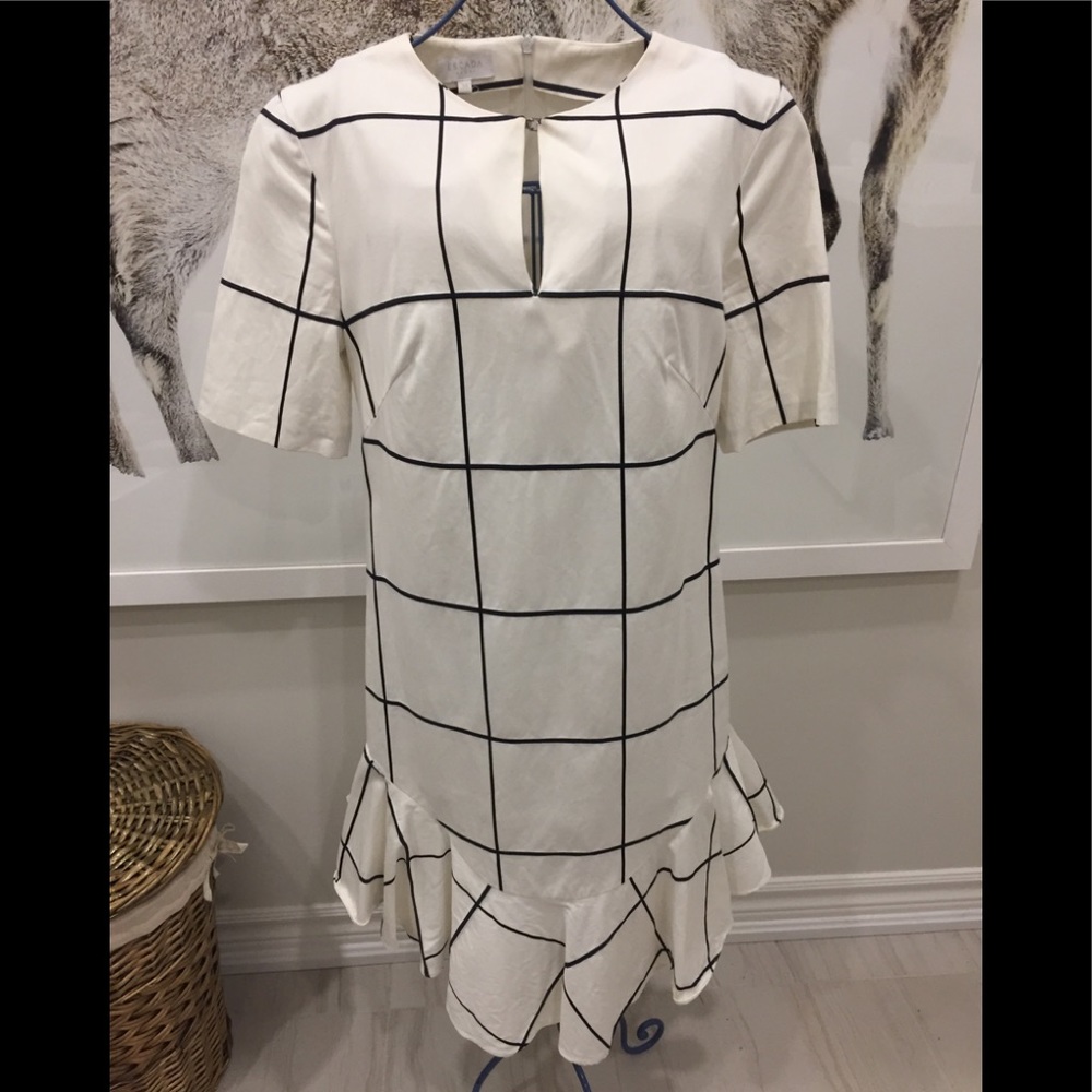 Escada sport 💯 percent cotton windowpane dress